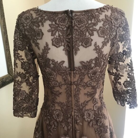 LA FEMME EMBRODERED EMBELLISED GOWN - Picture 7 of 14